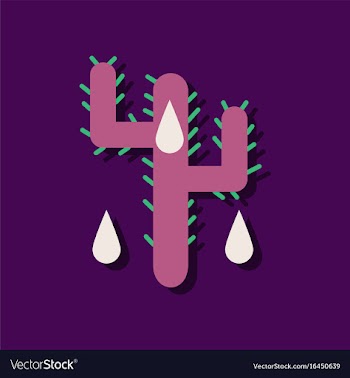 Flat icon design collection cactus and droplets vector image