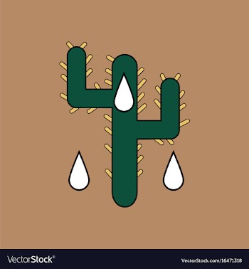 Flat icon design collection cactus and droplets vector image