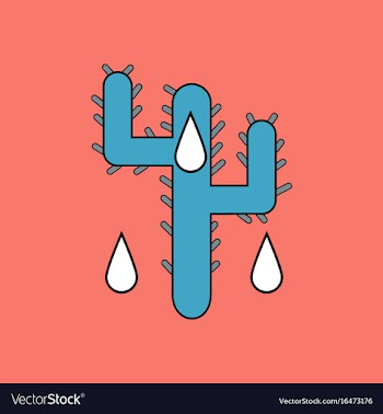 Flat icon design collection cactus and droplets vector image