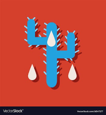Flat icon design collection cactus and droplets vector image