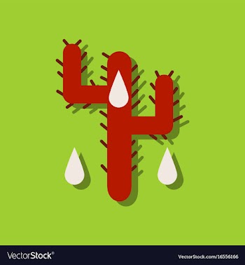 Flat icon design collection cactus and droplets vector image