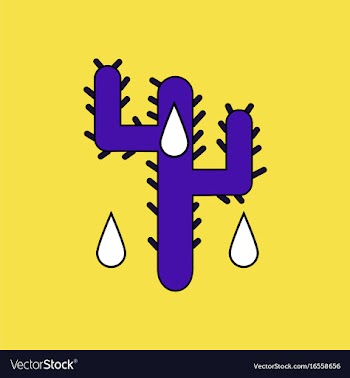 Flat icon design collection cactus and droplets vector image