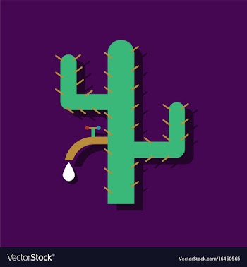 Flat icon design collection cactus with crane in vector image
