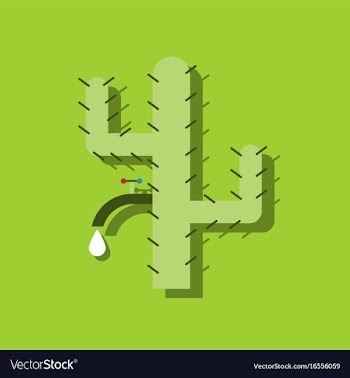 Flat icon design collection cactus with crane in vector image