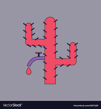 Flat icon design collection cactus with crane vector image