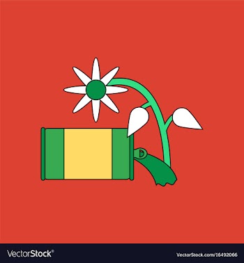 Flat icon design collection canned and flower vector image