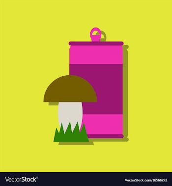 Flat icon design collection canned and mushroom vector image