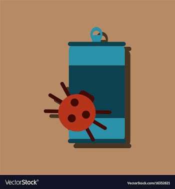 Flat icon design collection canned and spider in vector image