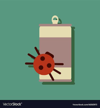 Flat icon design collection canned and spider in vector image