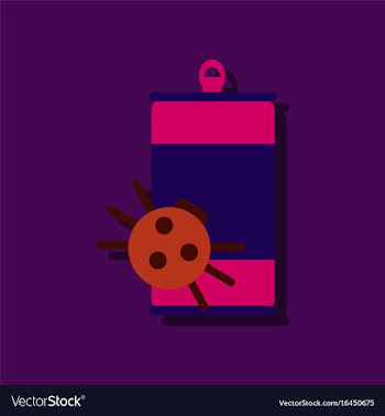 Flat icon design collection canned and spider in vector image