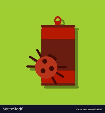 Flat icon design collection canned and spider in vector image