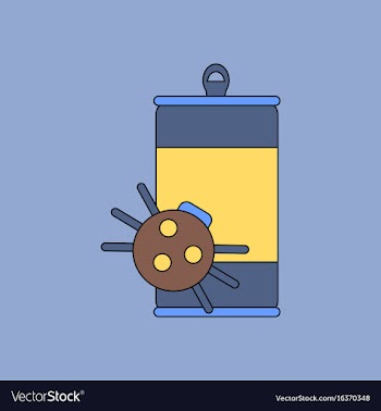 Flat icon design collection canned and spider vector image