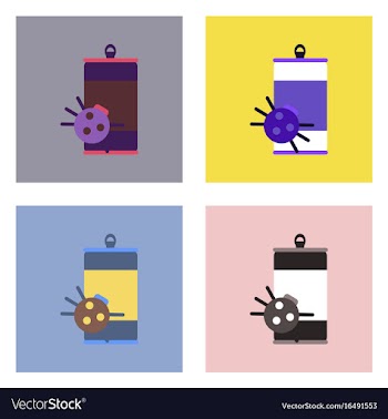Flat icon design collection canned and spider vector image