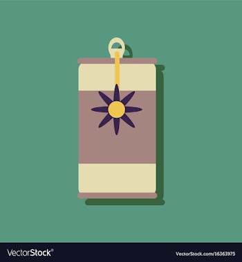 Flat icon design collection canned food and can vector image