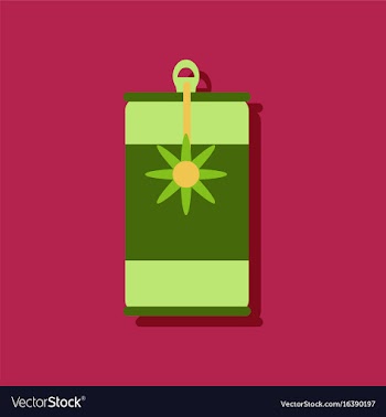 Flat icon design collection canned food and can vector image