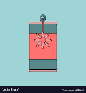 Flat icon design collection canned food and can vector image