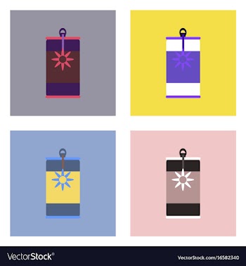 Flat icon design collection canned food and can vector image