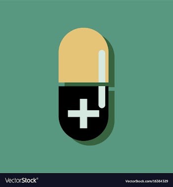 Flat icon design collection capsule with cross in vector image