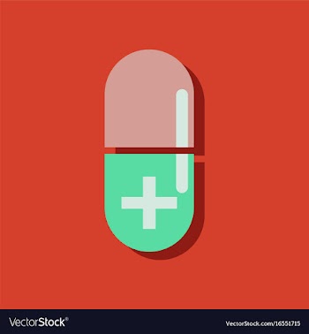 Flat icon design collection capsule with cross in vector image