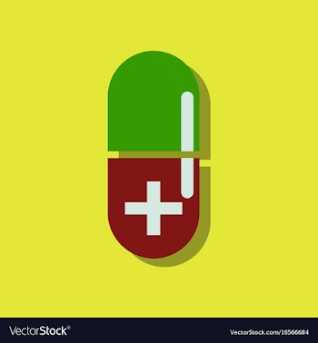 Flat icon design collection capsule with cross in vector image