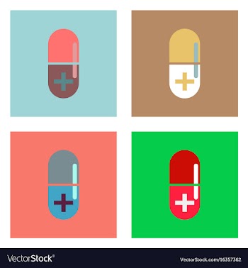 Flat icon design collection capsule with cross vector image