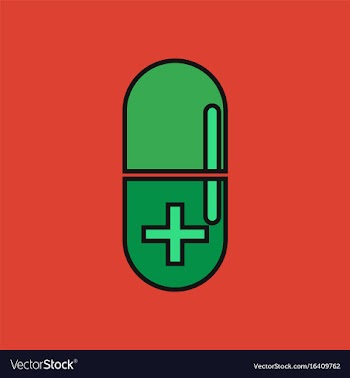 Flat icon design collection capsule with cross vector image