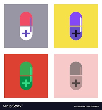 Flat icon design collection capsule with cross vector image