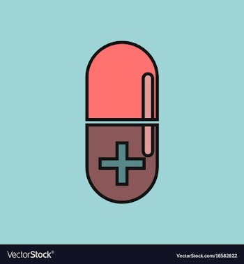 Flat icon design collection capsule with cross vector image
