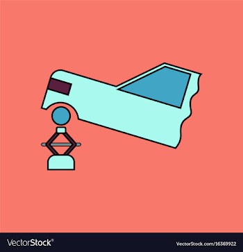Flat icon design collection car and crane vector image