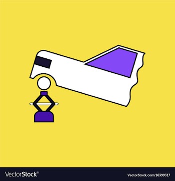 Flat icon design collection car and crane vector image