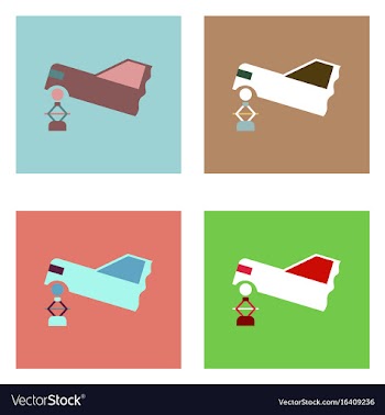 Flat icon design collection car and crane vector image