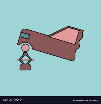 Flat icon design collection car and crane vector image
