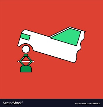 Flat icon design collection car and crane vector image
