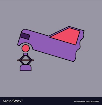 Flat icon design collection car and crane vector image