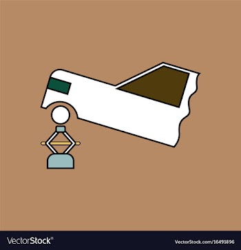 Flat icon design collection car and crane vector image