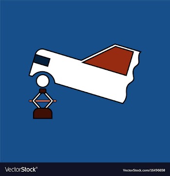 Flat icon design collection car and crane vector image