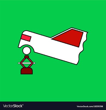 Flat icon design collection car and crane vector image