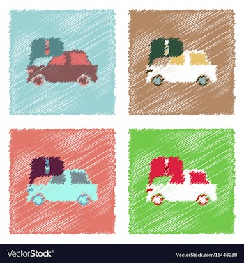 Flat icon design collection car and detail in vector image