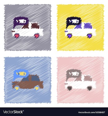 Flat icon design collection car and engine in vector image