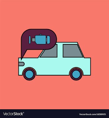 Flat icon design collection car and engine vector image