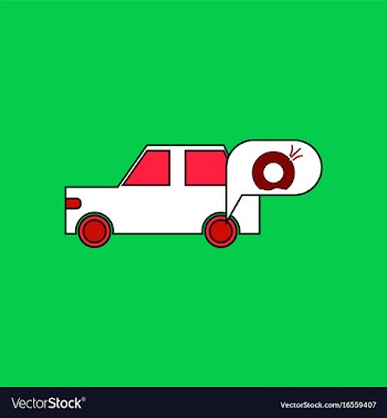 Flat icon design collection car and punctured tire vector image