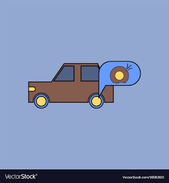 Flat icon design collection car and punctured tire vector image
