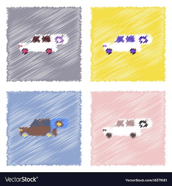 Flat icon design collection car and punctured vector image