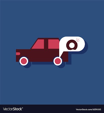Flat icon design collection car and punctured vector image
