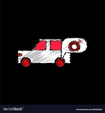 Flat icon design collection car and punctured vector image
