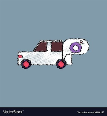 Flat icon design collection car and punctured vector image