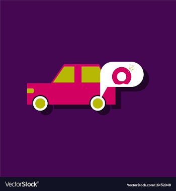 Flat icon design collection car and punctured vector image