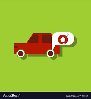 Flat icon design collection car and punctured vector image