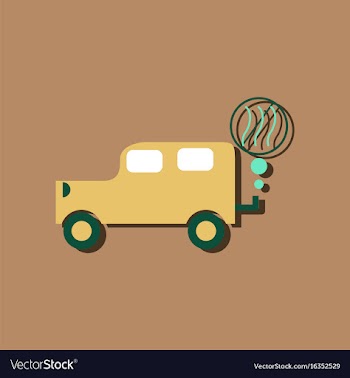 Flat icon design collection car and smoke in vector image