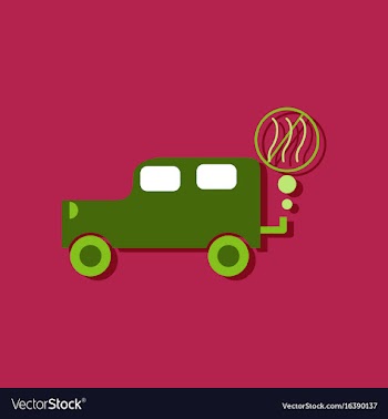 Flat icon design collection car and smoke in vector image